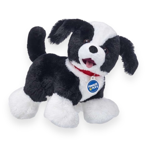 Build a Bear Border Collie Dog Stuffed Animal Plush BAB Black White Promise Pets - Picture 1 of 13